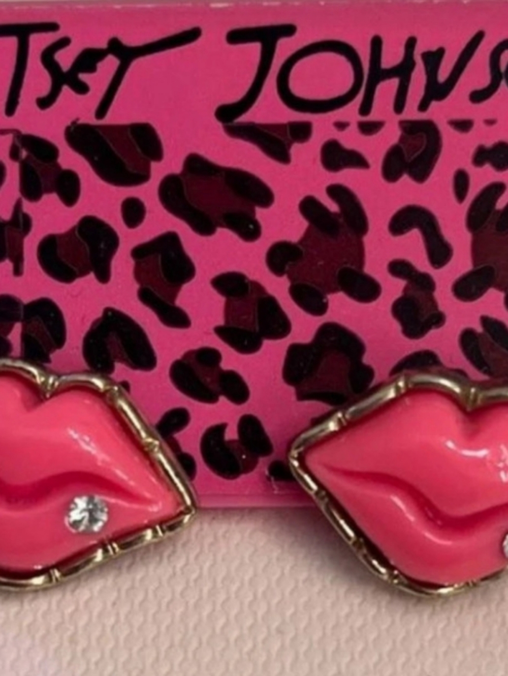 Betsey Johnson Hot Pink Lip  Earrings(Firm On Price Purchased From Anotherseller